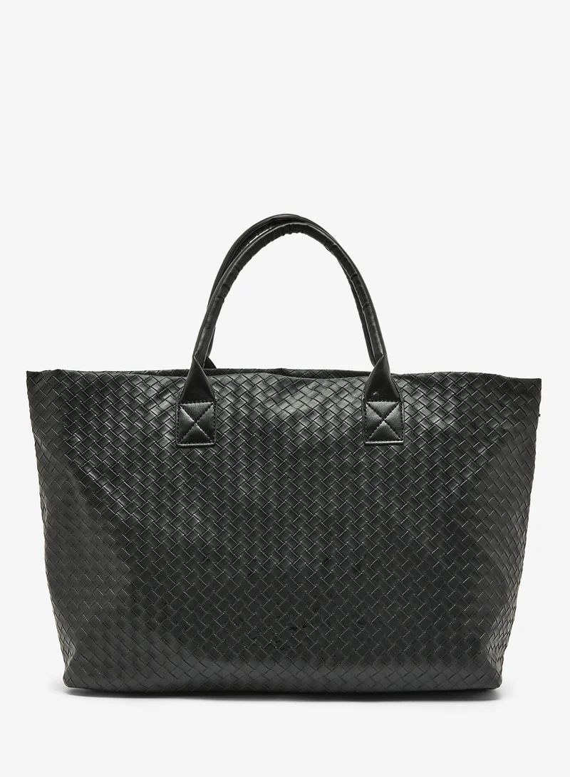 ايلا حقيبة يد منسوجة بتفاصيل نسيج